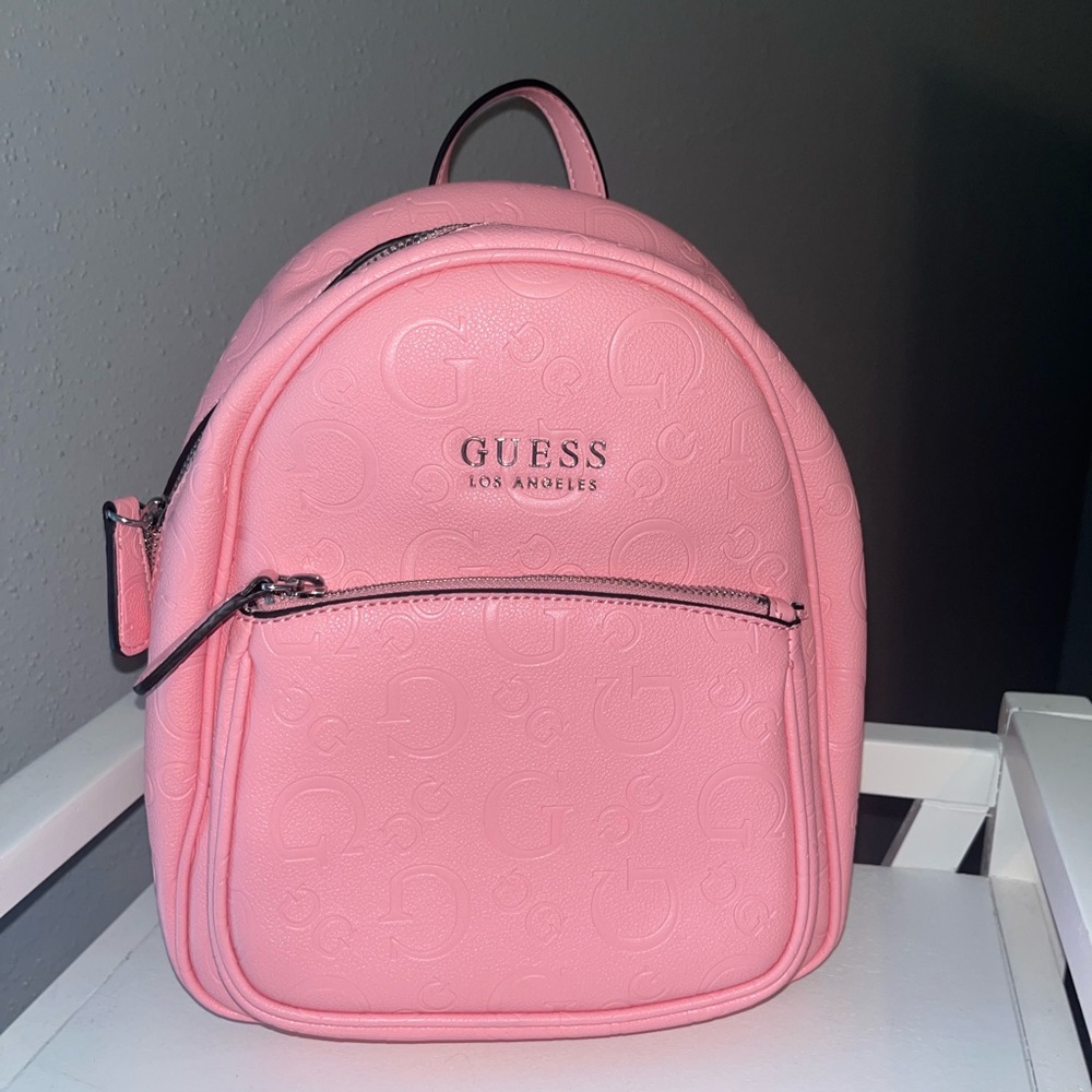 Guess Blush Pink Embossed Backpack
